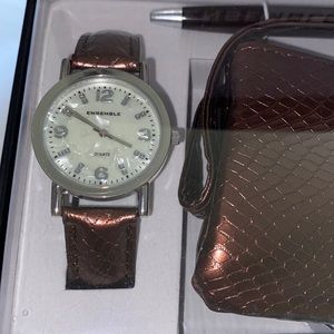 Watch pen and coin Pouch!! Brand new!!! Brown color